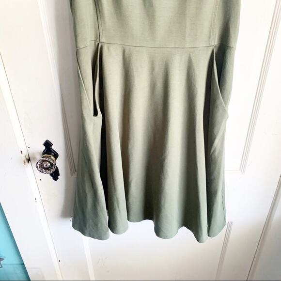Banana Republic Dress Thick Jersey Knit Sleeveless Stretchy Pockets Green Size 6 - Picture 4 of 10